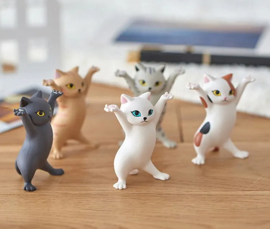 Miniature Dancing Cats Pen and Pencil Holders  5-Pack