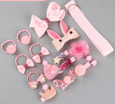 Toddler Hair Clips and Tie Bunny Set