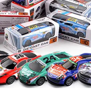 Toy Racing Car, 1:64 Scale Die-Cast Racing Car, Pull Back and Go!